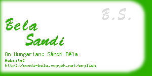 bela sandi business card